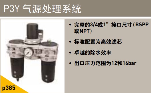 P3Y氣源處理系統(tǒng)氣源處理器三聯(lián)件-PARKER